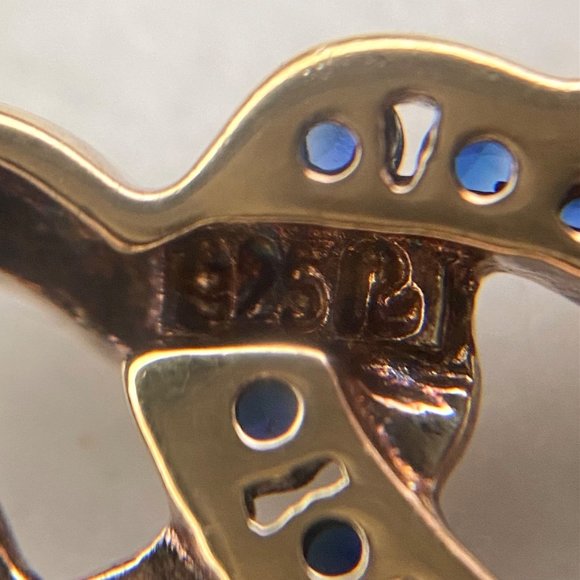 Ross-Simons Gold Vermeil Sterling Silver Triple Heart Sapphire Pendant Necklace - Picture 9 of 16